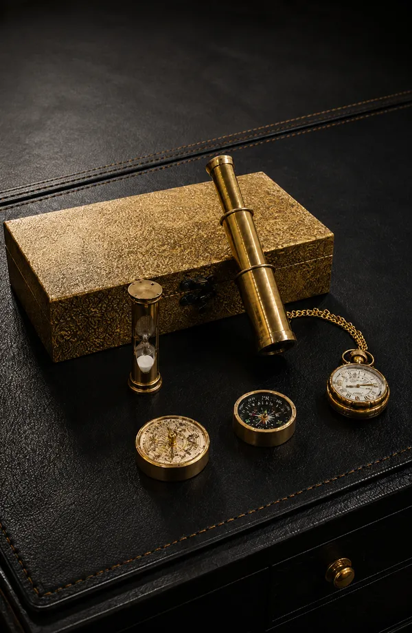 Wood_Brass_Nautical_Antique_Gold_5_Piece_Gift_Set_With_Wooden_Box