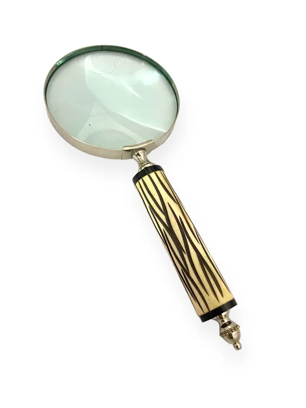 Brass_Glass_Vintage_Gold_Cream_Handle_Handheld_Magnifying_Glass