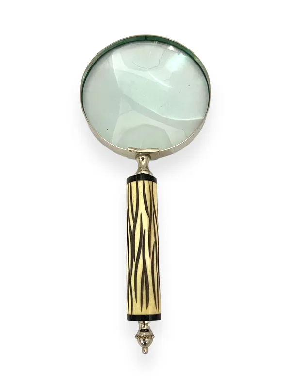 Brass_Glass_Vintage_Gold_Cream_Handle_Handheld_Magnifying_Glass