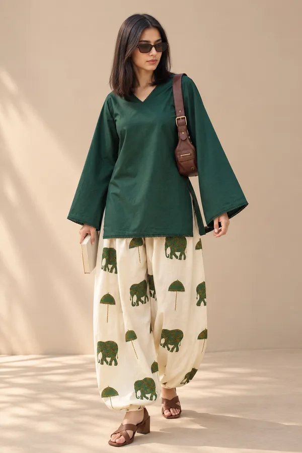 Green_Cotton_Printed_Kurta_And_Palazzo_Set_For_Women