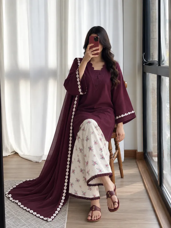 Maroon_Cotton_Ethnic_Suit_Set_For_Women