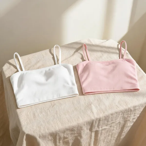 White_And_Pink_Spaghetti_Strap_Crop_Top_For_Women
