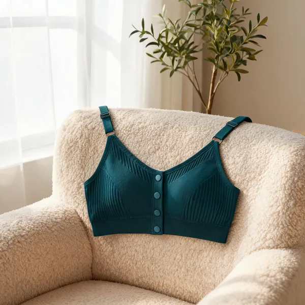 Teal_&_Red_Ribbed_Comfort_Fit_Front_Open_Bra_for_Women