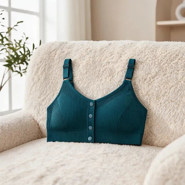 Teal_&_Red_Ribbed_Comfort_Fit_Front_Open_Bra_for_Women