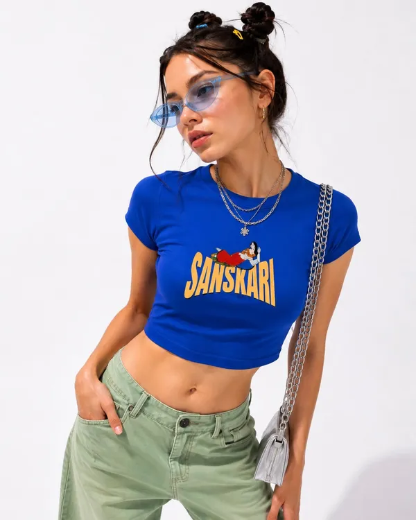 Sanskari_Top_Blue