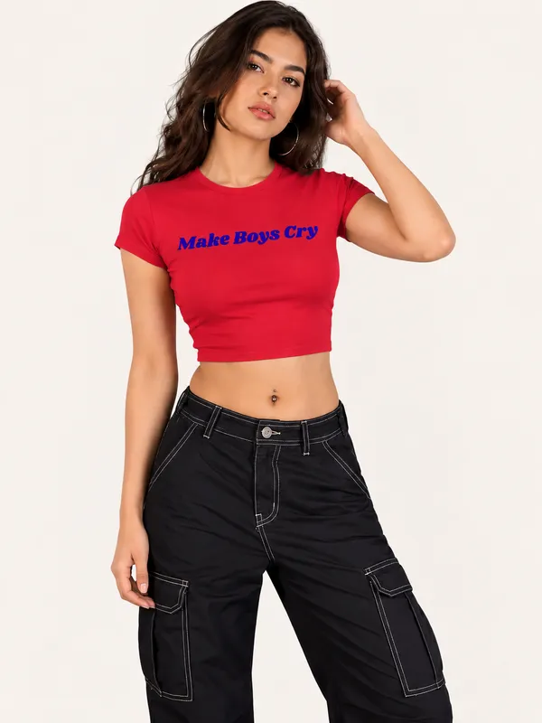 make_boys_cry_crop_top_red