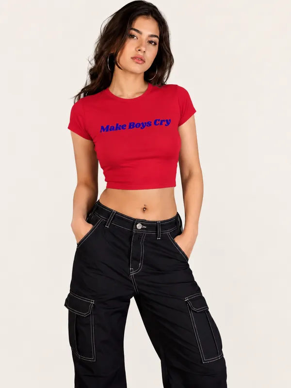 make_boys_cry_crop_top_red