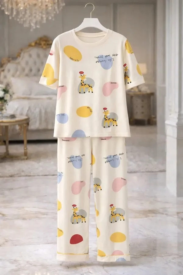 Cream_Printed_Relaxed_Fit_Pajama_Set_for_Women