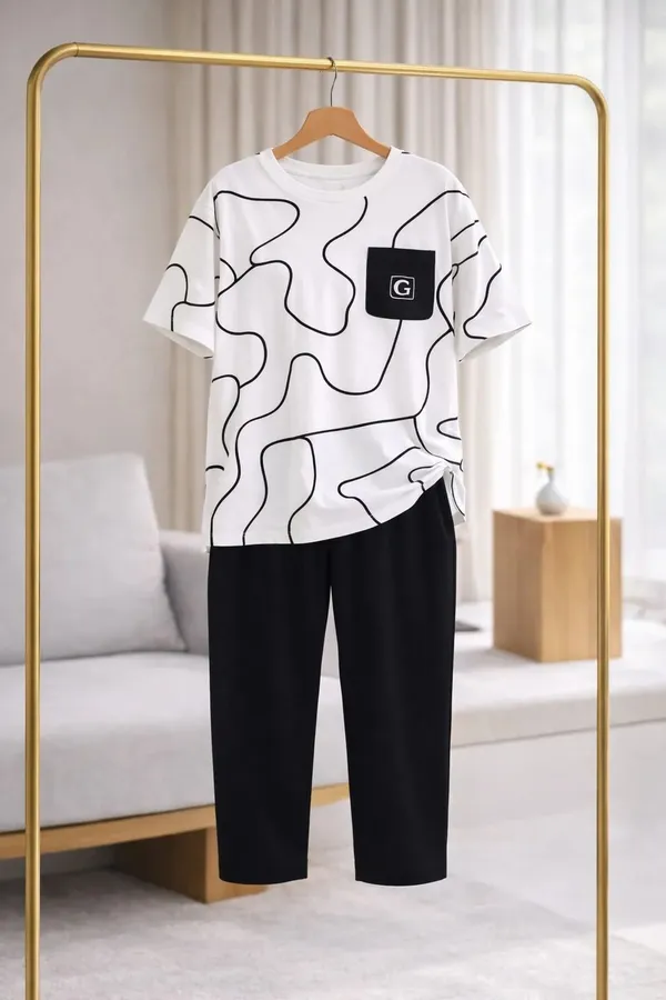 White_Printed_Relaxed_Fit_Lounge_Set_For_Women
