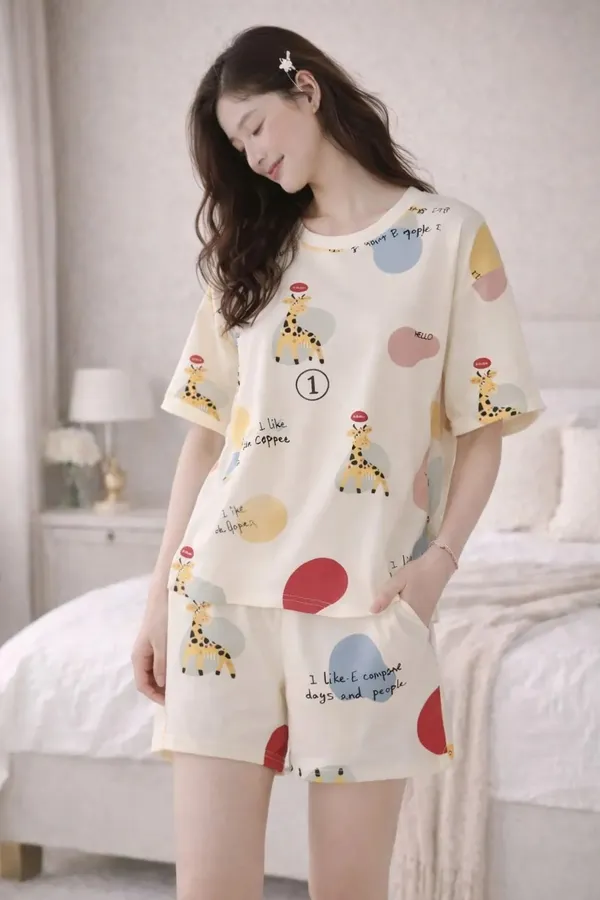 Cream_Printed_Relaxed_Fit_Sleepwear_Set_For_Women