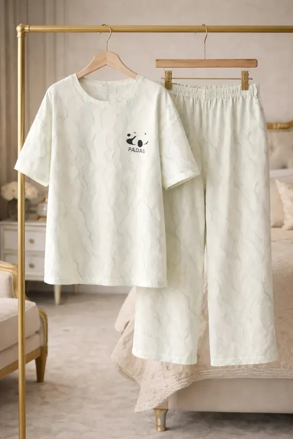 White_Printed_Relaxed_Fit_Sleepwear_Set_for_Women