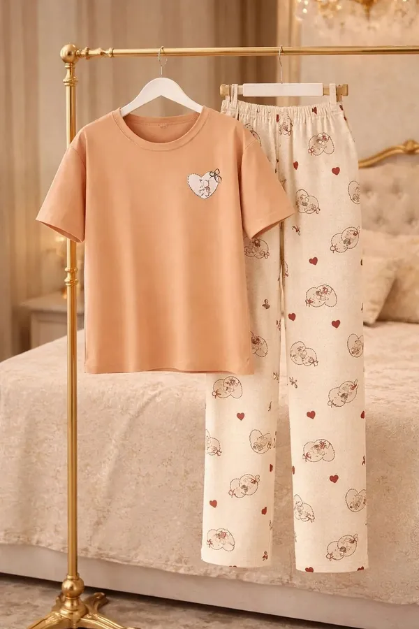 Peach_Printed_Regular_Fit_Sleepwear_Set_for_Women