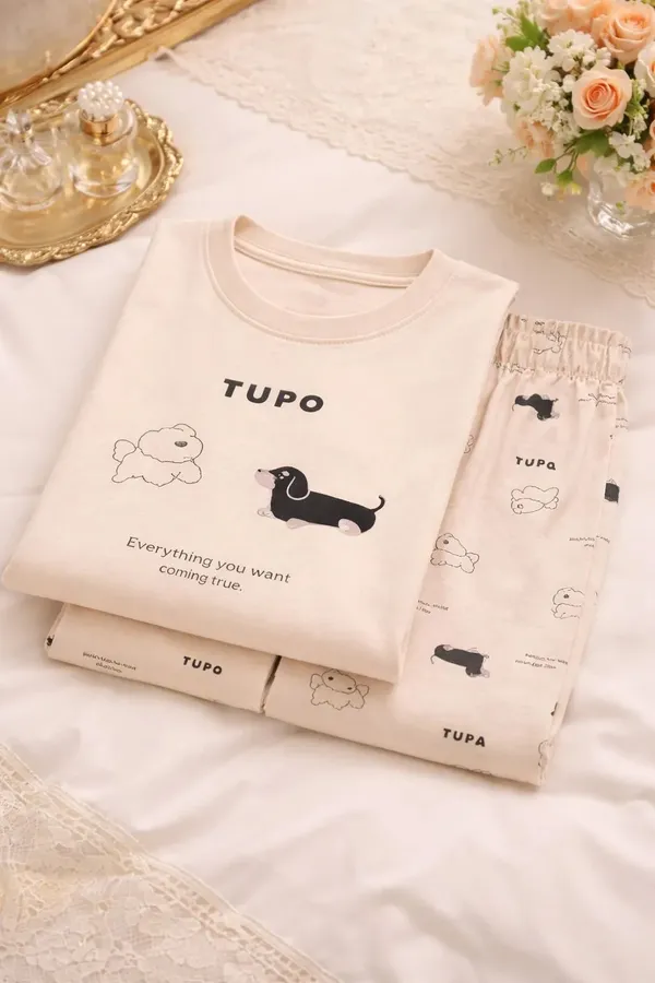 Cream_Printed_Relaxed_Fit_Sleepwear_Set_for_Women