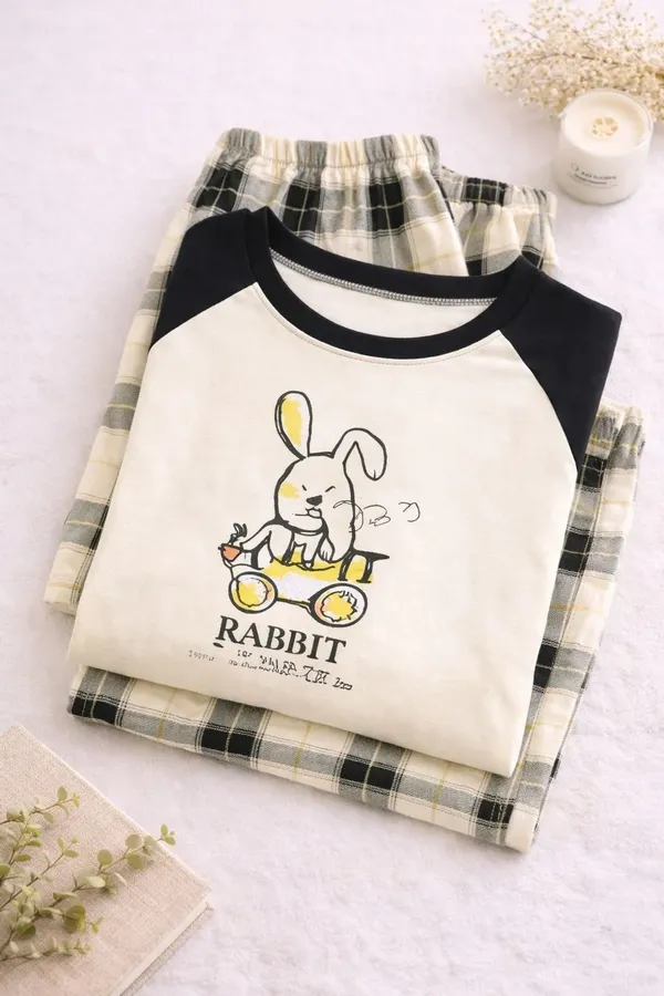 Cream_Printed_Relaxed_Fit_Pajama_Set_for_Women