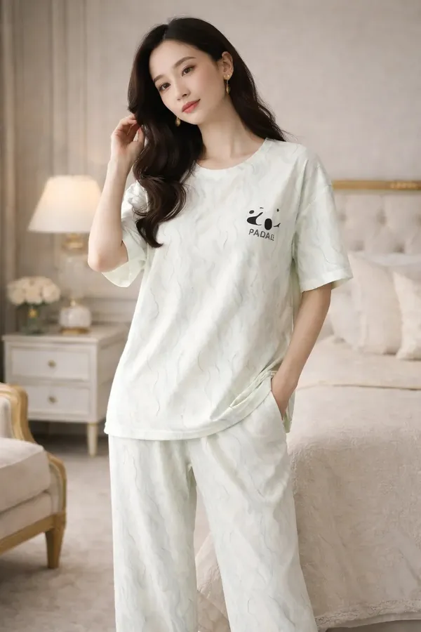 White_Printed_Relaxed_Fit_Sleepwear_Set_for_Women
