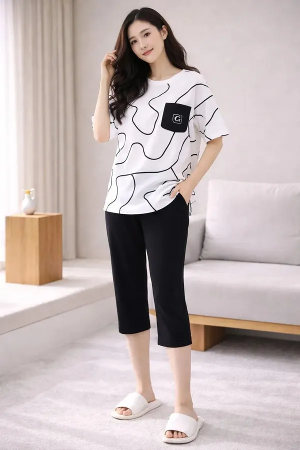 White_Printed_Relaxed_Fit_Lounge_Set_For_Women