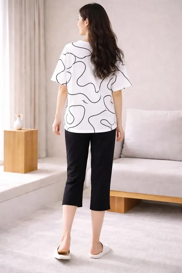 White_Printed_Relaxed_Fit_Lounge_Set_For_Women