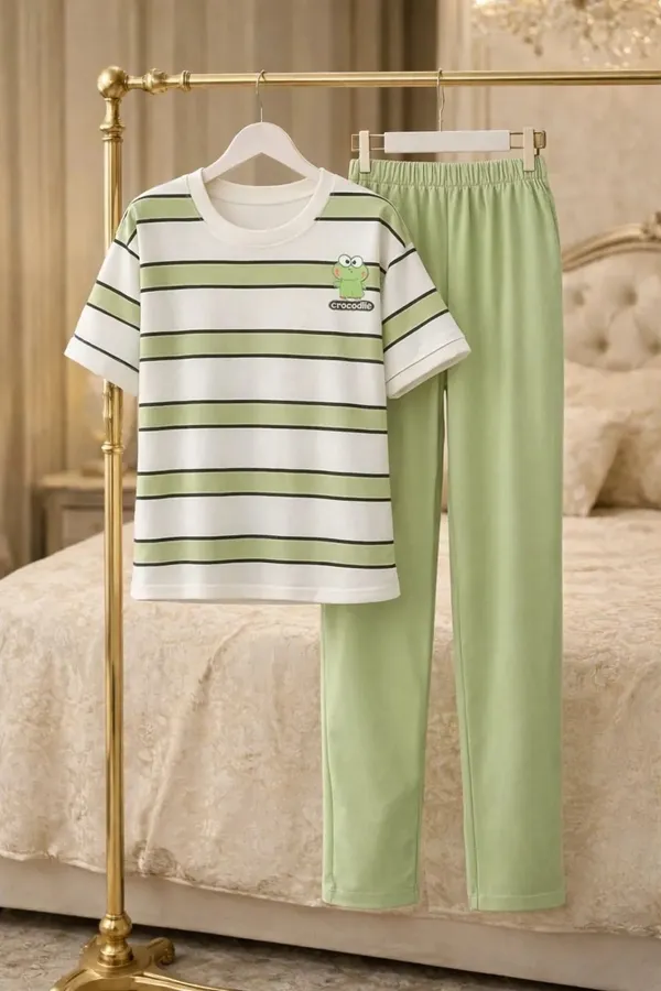 Green_Striped_Relaxed_Fit_Pajama_Set_for_Women
