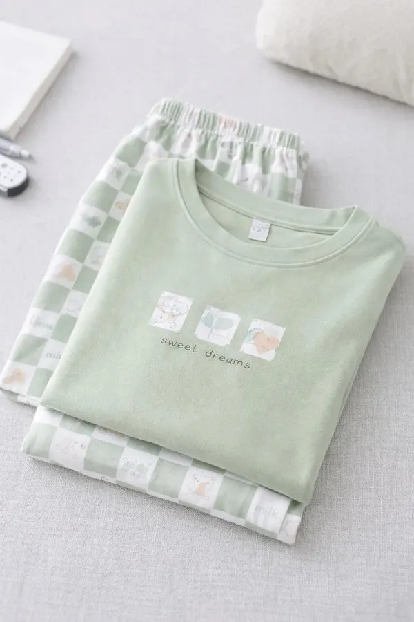 Green_Printed_Sleepwear_Set_for_Women