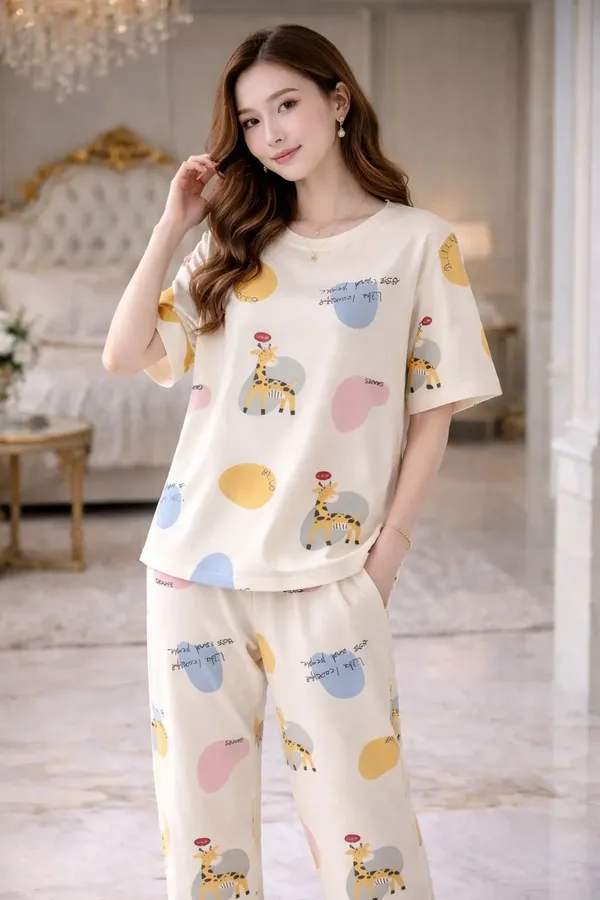Cream_Printed_Relaxed_Fit_Pajama_Set_for_Women