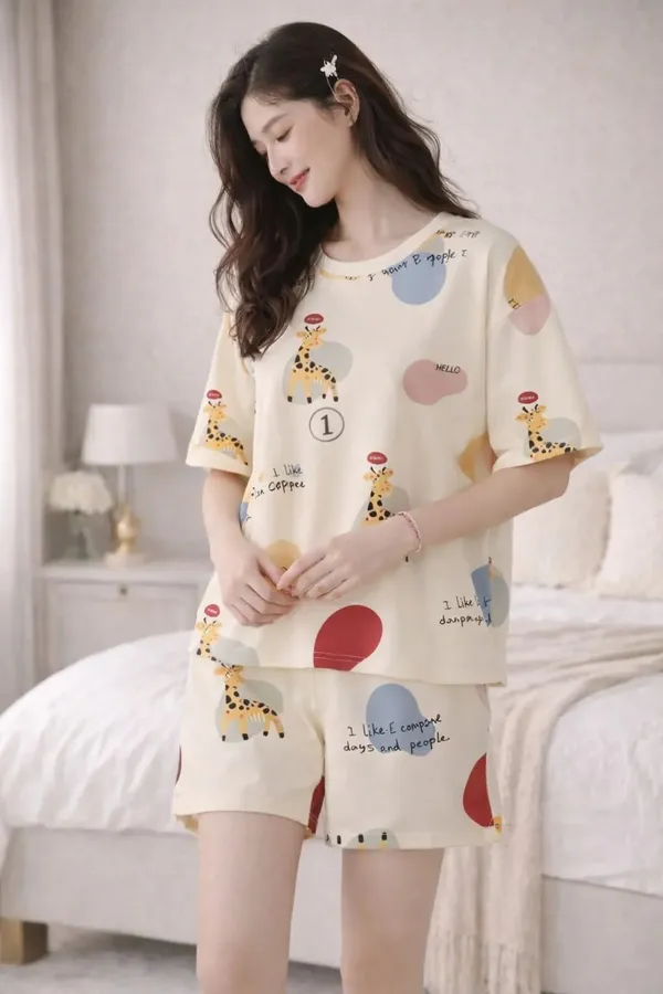 Cream_Printed_Relaxed_Fit_Sleepwear_Set_For_Women