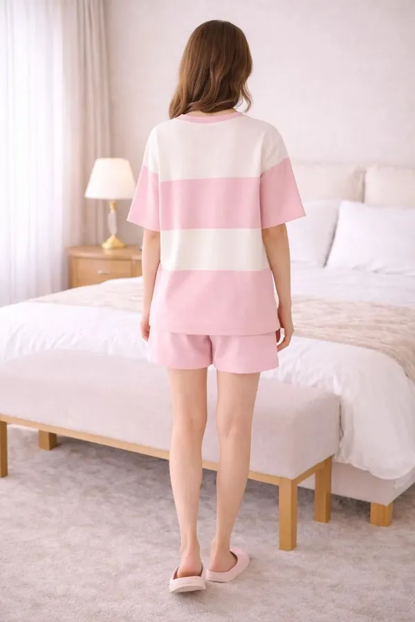 Pink_Striped_Relaxed_Fit_Sleepwear_Set_For_Women