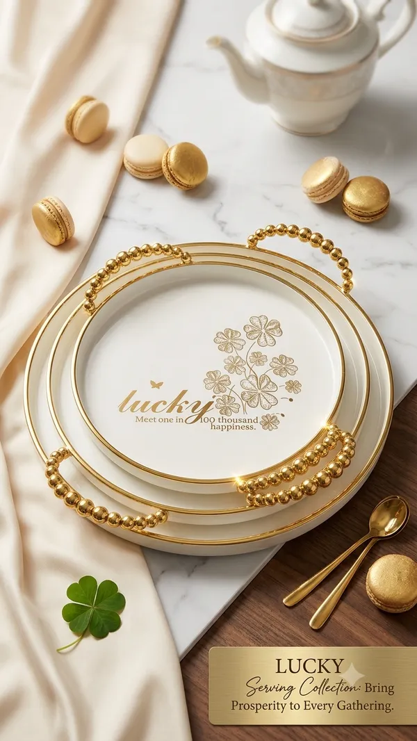 White_Ceramic_Lucky_Floral_Serving_Plate_Set