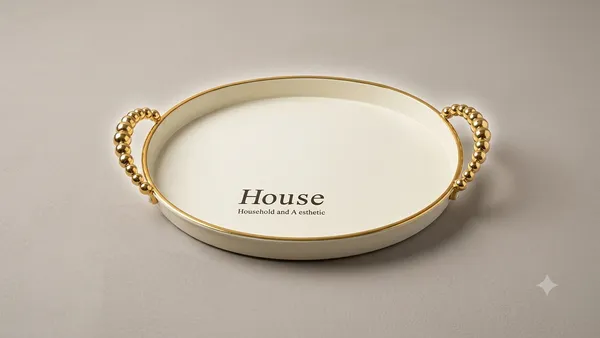 White_Floral_Print_Oval_Serving_Tray_Set