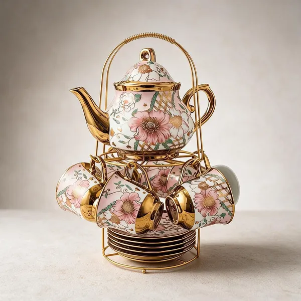 Ceramic_Victorian_Floral_Pink_Cup_Saucer_Set_With_Kettle