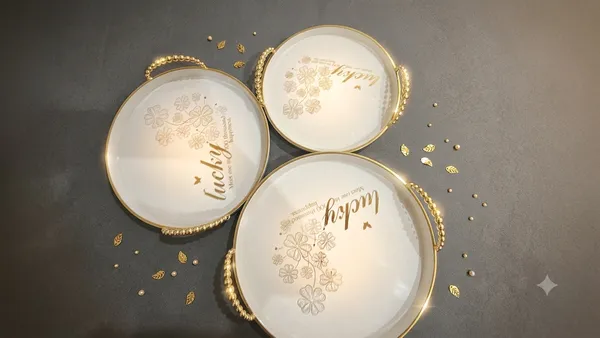White_Ceramic_Lucky_Floral_Serving_Plate_Set