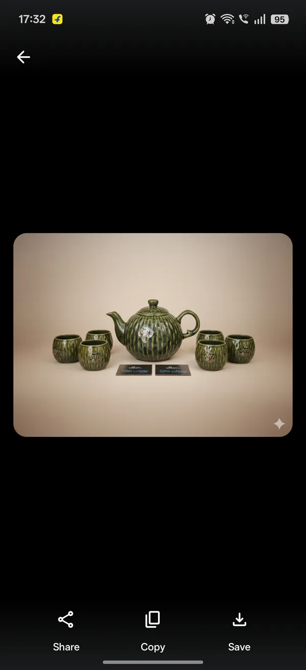 Green_Ceramic_Ribbed_Pattern_Tea_Set_With_Teapot_And_6_Cups