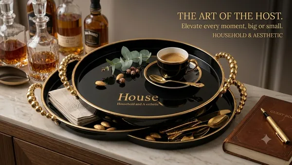 Black_Gold_Floral_Round_Serving_Tray_Set