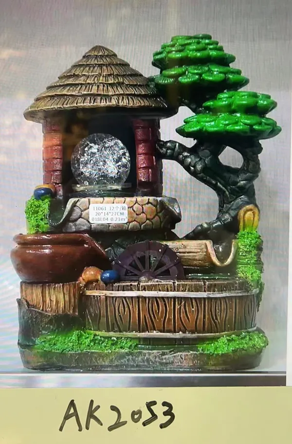 Rustic_Tree_House_Tabletop_Water_Fountain