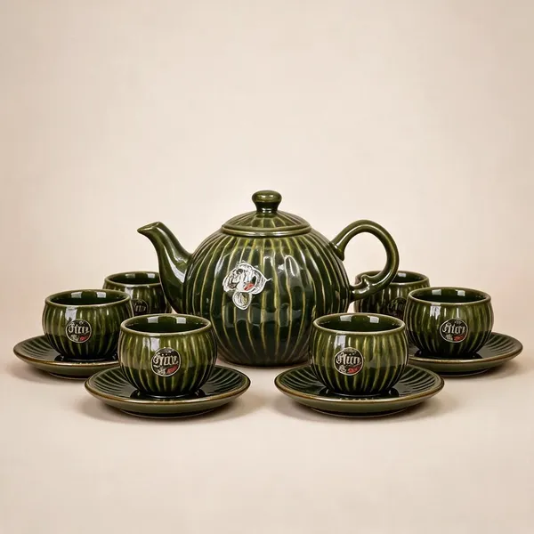 Ceramic_Ribbed_Pattern_Multicolor_Cup_And_Saucer_Set