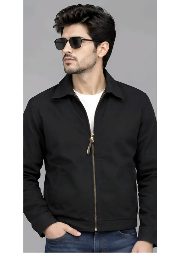Black_Casual_Zip_Up_Jacket_For_Men