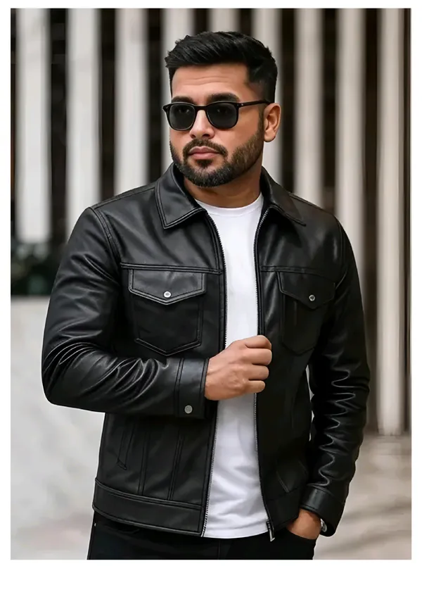 Black_Faux_Leather_Regular_Fit_Jacket_For_Men