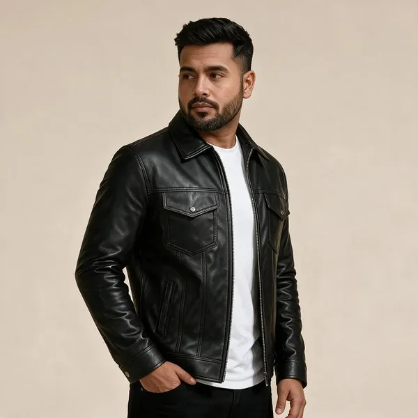 Black_Faux_Leather_Regular_Fit_Jacket_For_Men