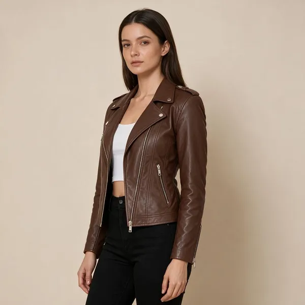 Brown_Faux_Leather_Biker_Jacket_For_Women