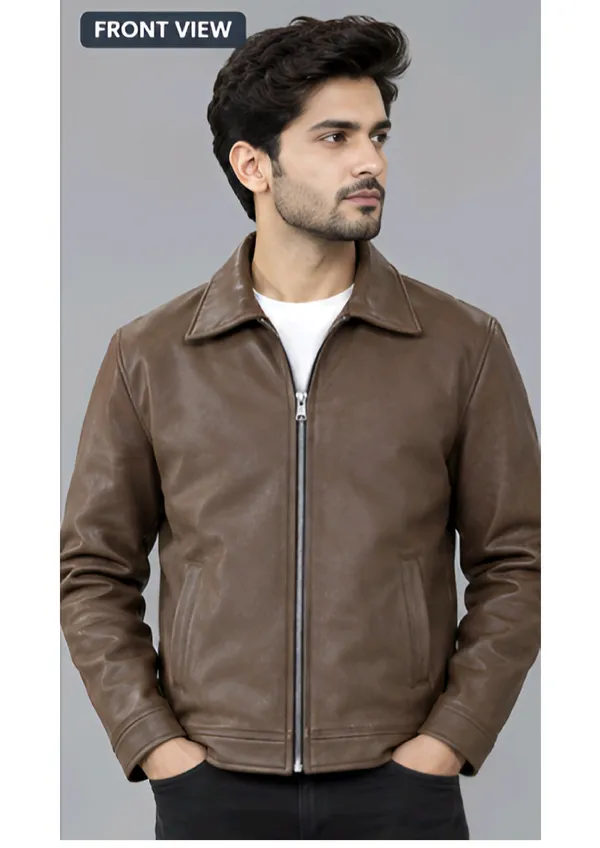 Brown_Leather_Regular_Fit_Jacket_For_Men