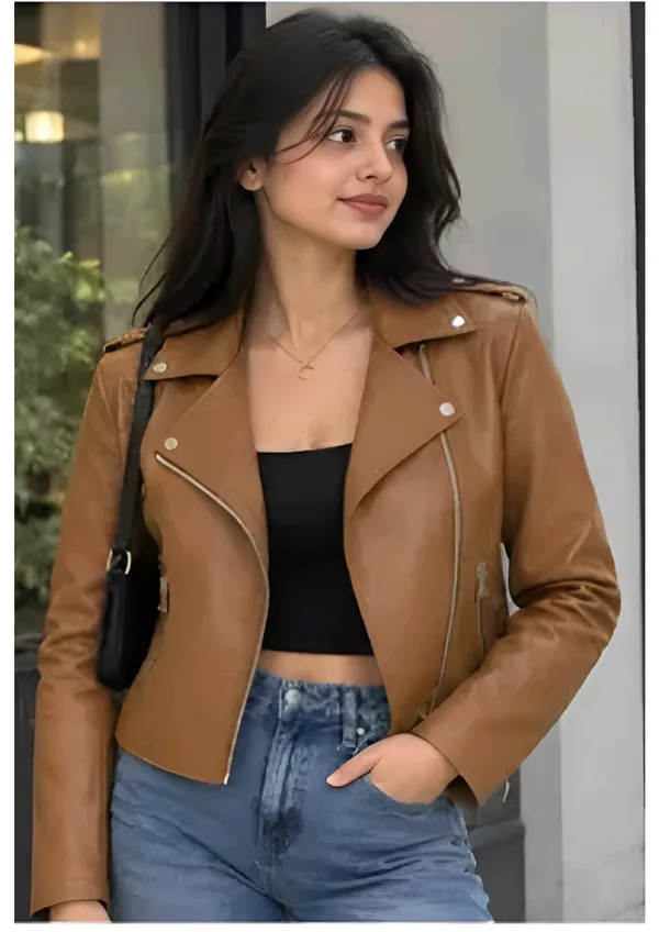 Brown_Leather_Look_Biker_Jacket_For_Women