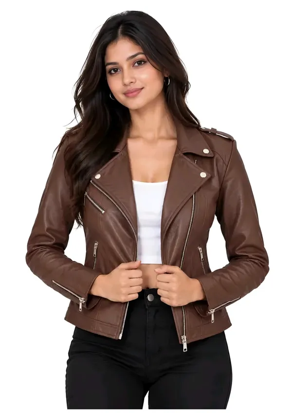 Brown_Faux_Leather_Biker_Jacket_For_Women