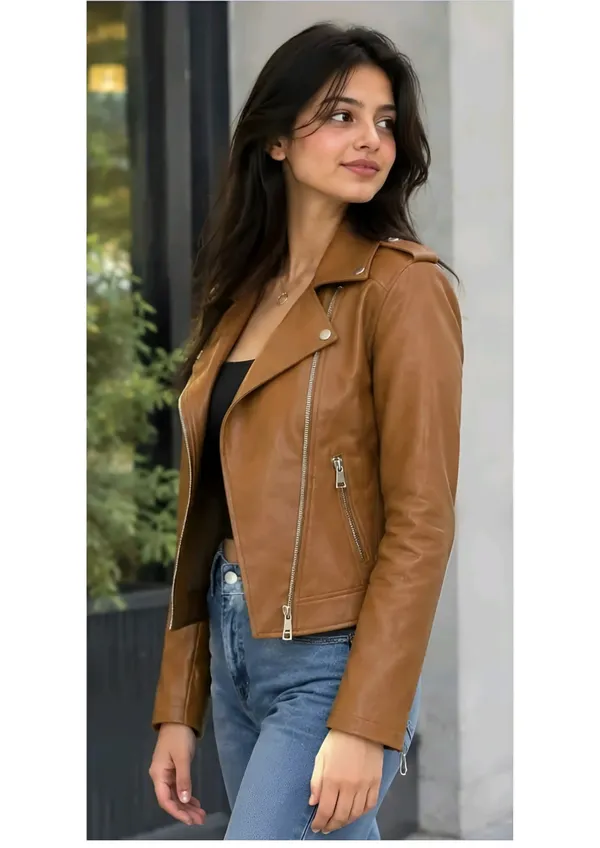 Brown_Leather_Look_Biker_Jacket_For_Women
