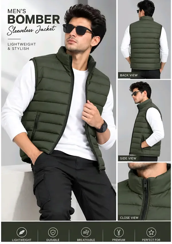 Olive_Green_Sleeveless_Bomber_Jacket_For_Men