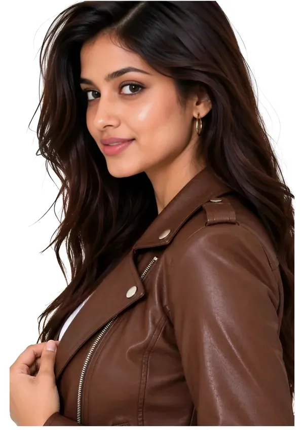 Brown_Faux_Leather_Biker_Jacket_For_Women