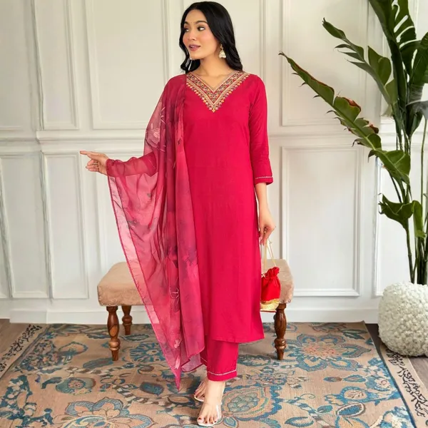 Pink_Viscose_Rayon_Straight_Embroidered_Kurta_Set_For_Women