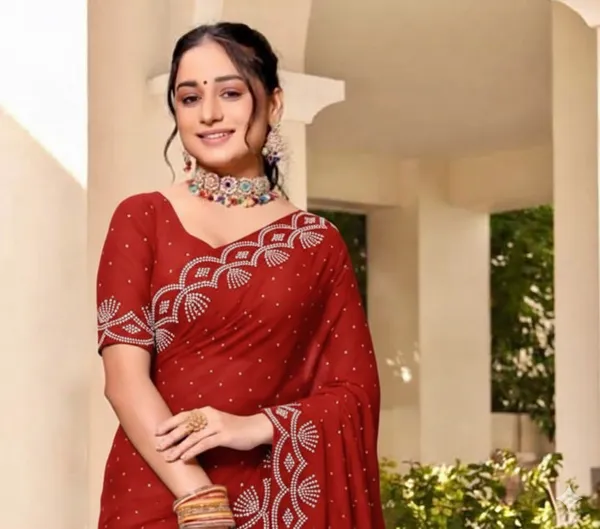 Red_Georgette_Silk_Embroidered_Saree_For_Women