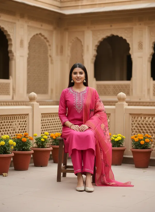 Pink_Viscose_Rayon_Straight_Embroidered_Kurta_Set_For_Women