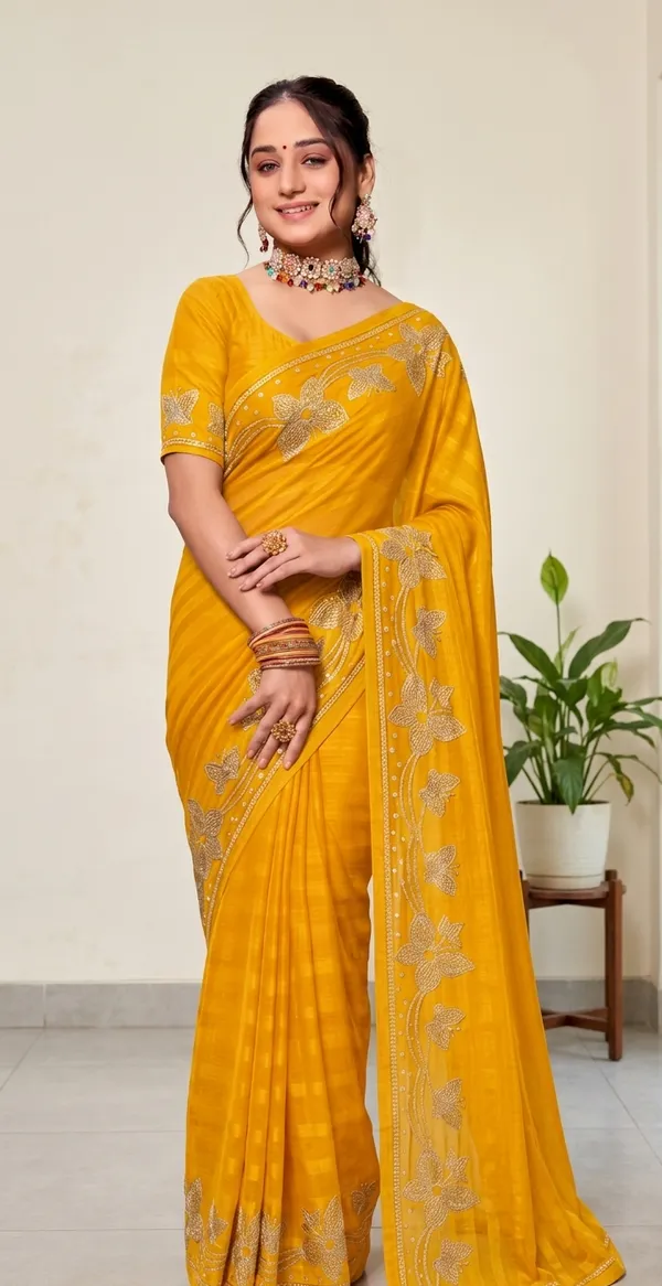 Mustard_Yellow_Silk_Floral_Embroidered_Saree_For_Women