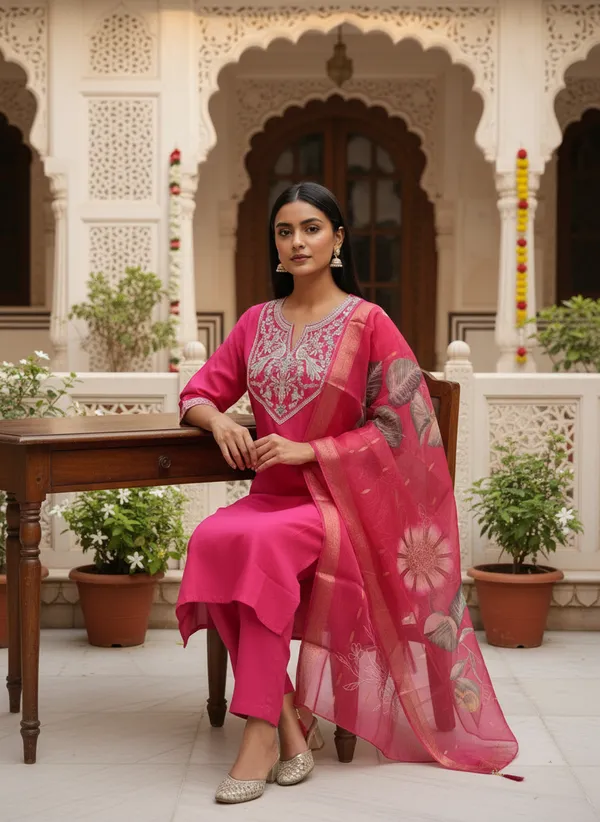 Pink_Roman_Silk_Straight_Embroidered_Kurta_Set_For_Women