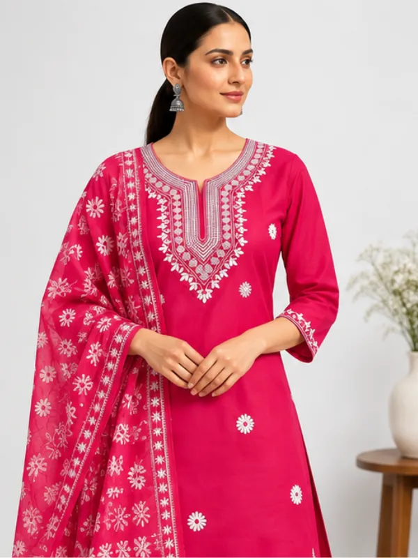 Pink_Viscose_Rayon_Straight_Printed_Kurta_Set_For_Women